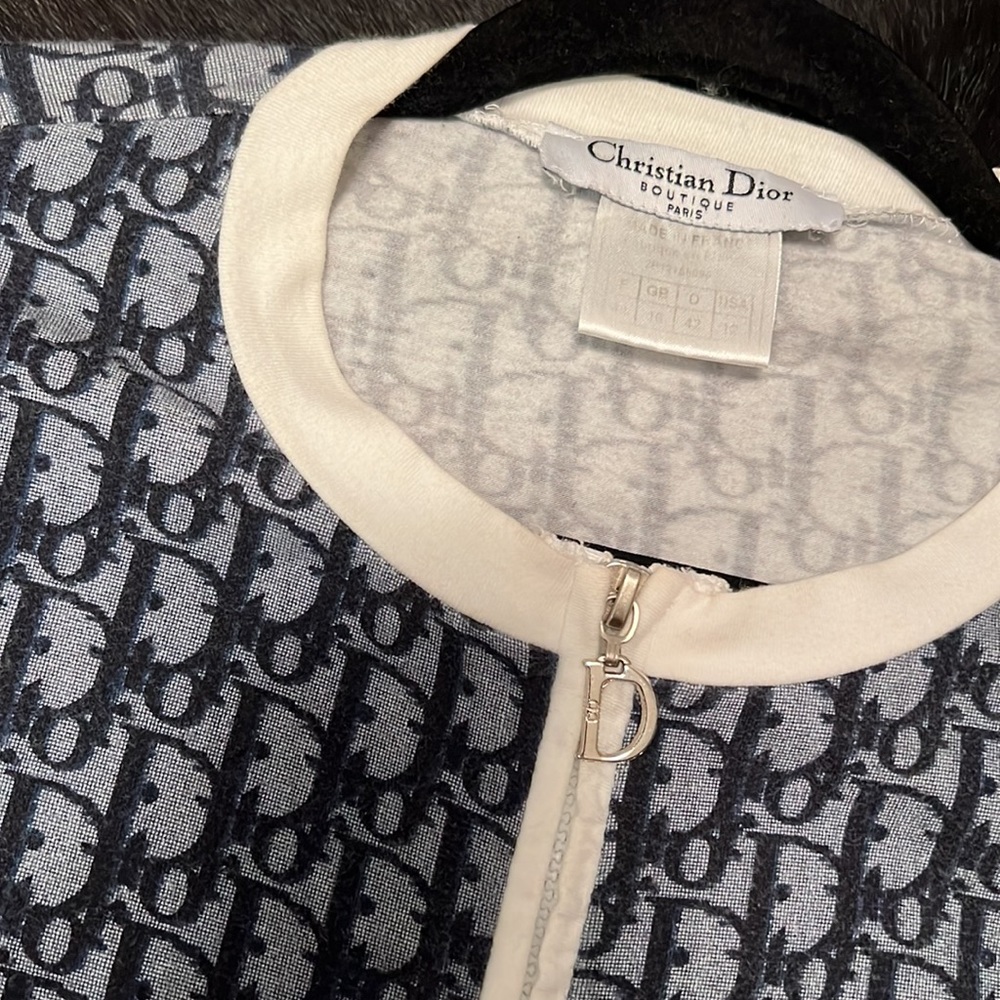 Vintage Y2K Diorissimo Trotter Monogram Zip Up Jacket Top in Navy Blue - Picture 13 of 14